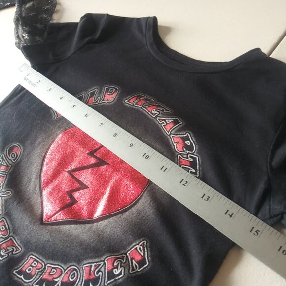 Arizona Jeans Company girl's size M 10/12 black and red top - Picture 12 of 16